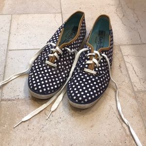 Navy with White Polkadot Keds
